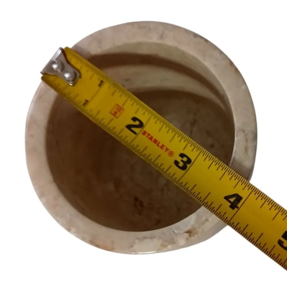 Vintage Travertine Marble Canister Bathroom HEAVY Beige Natural Stone Farmhouse.